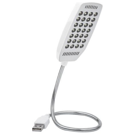 USB Lampe d'Ordinateur Portable Mini Lumière 5v Col De Cygne Flexible 28 Source De Lumière Led Avec Interrupteur Pour Étudiants Voyageurs Employés De Bureau(Blanc)