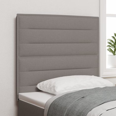 vidaXL LED Headboard Lines Design Taupe 100 cm Fabric