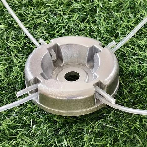 1 tête de coupe-bordures universelle en alliage d'aluminium avec fil d'acier et de nylon, pièce de rechange pour tondeuse à gazon AquaForge. (1/5)