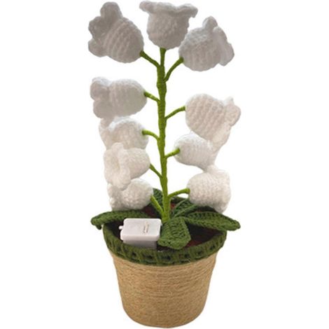 Lampe de chevet Shimmernest Lilyglow Flowers, motif muguet vintage, fleur artificielle au crochet avec dix petites lumières pour la décoration intérieure (1/5)