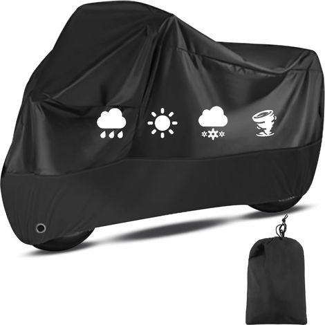 Motorradabdeckung – wasserdicht und UV-beständig, 210D Oxford-Gewebe – Maße: 245 x 105 x 125 cm – für Motorräder, Roller und Mopeds – 1 Stück (1/5)