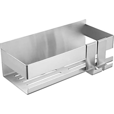 Étagères de salle de bain en acier inoxydable (argent, 23 x 10 x 8 cm)