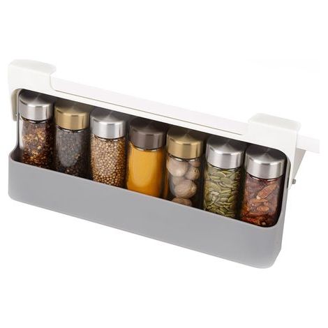 Supports pour Placard, Rangement de cuisine sous l'étagère, Porte-épices pour le garde-manger, Gris (1/5)