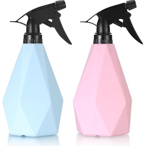 Lot de 2 grands flacons pulvérisateurs en plastique, vides (500 ml), pour arroser les plantes et nettoyer le jardin. (1/4)