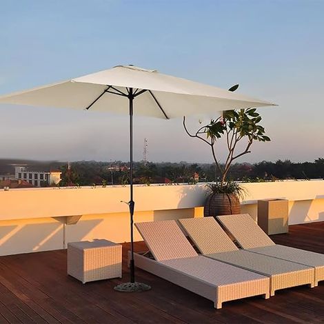 Auvent de rechange rectangulaire de 3 x 2 m pour parasol de terrasse, jardin, plage, marché, table (auvent uniquement) (1/2)
