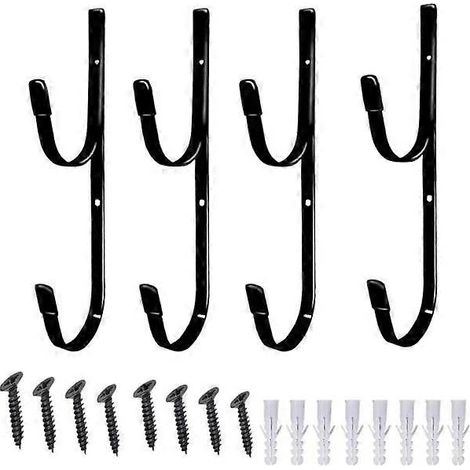 Ensemble de 4 crochets pour poteau de piscine, crochets métalliques pour poteau de piscine avec 8 vis, accessoires de jardin et de piscine. (1/5)