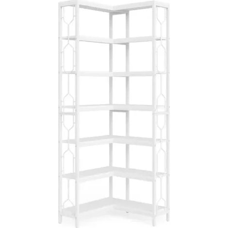 Etagère d'angle style nordique avec cadre métallique noir et panneaux en bois E0 (1/5)