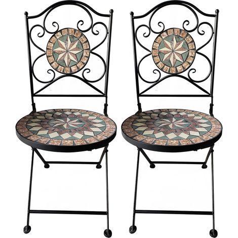 COPPIA SEDIE DECORO MOSAICO 'MORGANA' cm 38 x h.90  - LIF