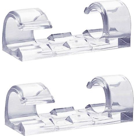 Confezione da 60 clip per cavi trasparenti, fermacavi autoadesivi resistenti, clip organizer in plastica durevole per la gestione dei cavi in casa e in ufficio (trasparenti) (1/5)