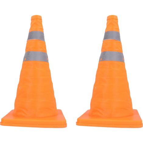 Cônes de sécurité routière pliables et polyvalents, 2 pièces, Pop-Up avec collier réfléchissant, Orange pour les parkings