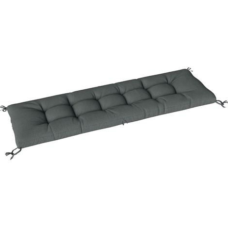Cuscino per lettino da esterno 198x65x13 cm grigio scuro in poliestere (1/4)