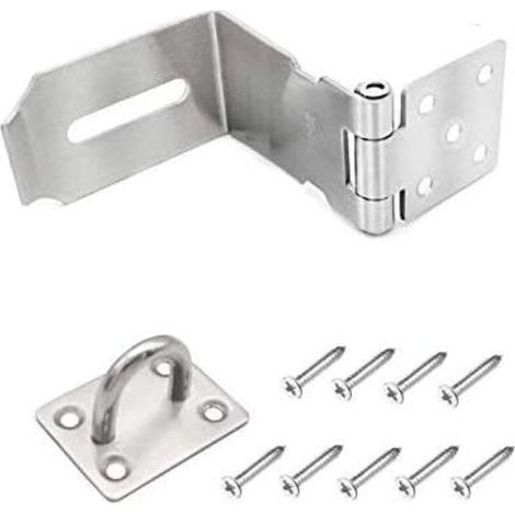 Pair CSPARKV 5 pouces 2 Pièces Loquet de Porte en Acier Inoxydable, Boucle Cadenas épaissie, Cadenas Loquet de Porte Fermoir 90 °, Serrure de Sécurité à Angle Droit, Dispositif de Sécurité (1/5)
