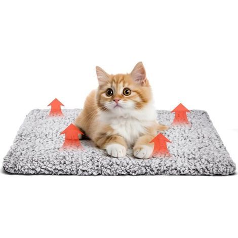 Cuscino autoriscaldante per cani e gatti, comodo ed ecologico tappetino termico, lavabile, antiscivolo, impermeabile, senza elettricità e batterie, 40x50 cm (1/4)