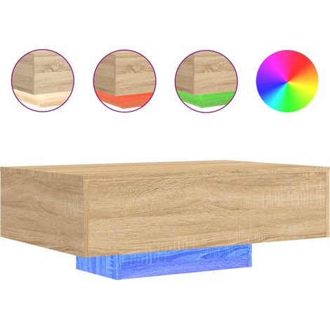 Maison Exclusive - Couchtisch mit LED-Leuchten Sonoma-Eiche 85x55