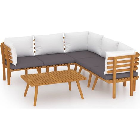 Maison Exclusive - Set Divani da Giardino 6 pz con Cuscini in Massello di Acacia (1/5)