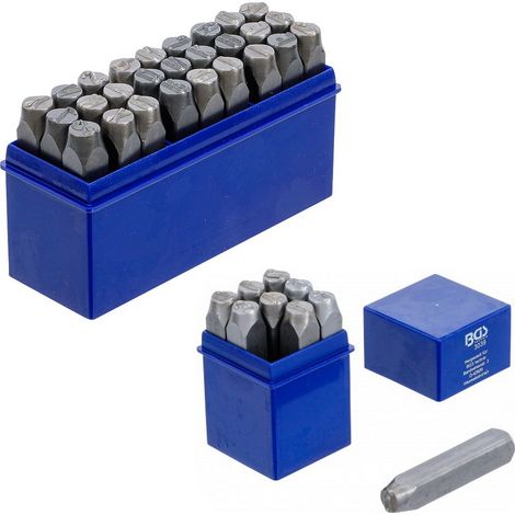 Bgs Technic – Kit de 36 chiffres et lettres à frapper 10 mm – Pour estampage sur métal et cuir – Précision et durabilité assurées