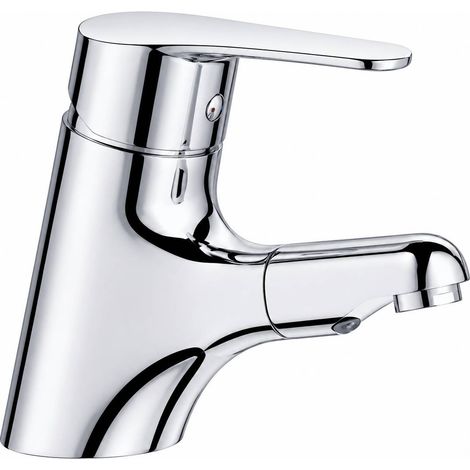 Miscelatore lavabo moderno cromato con doccia estraibile (1/2)