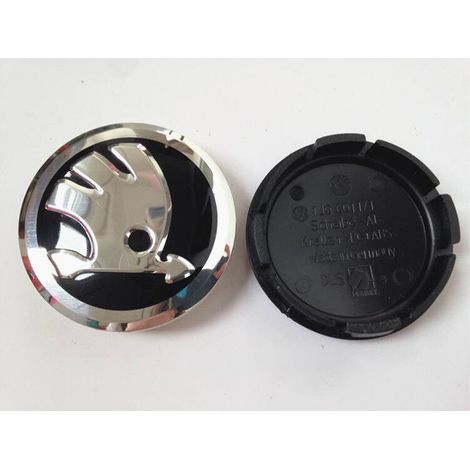 56-mm-Radnabenkappe, kompatibel mit Skoda Octavia, Fabia, Rapid und Superb – Radnabenkappe aus ABS, Radnabenabdeckung, Radzubehör, Ersatz-Radnabenkappe, 4er-Set – Silber