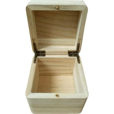 Scatola regalo in legno per orologio, scatola portagioie in legno di paulonia, espositore quadrato per orologio con coperchio incernierato, legno, 10 x 10 x 8 cm