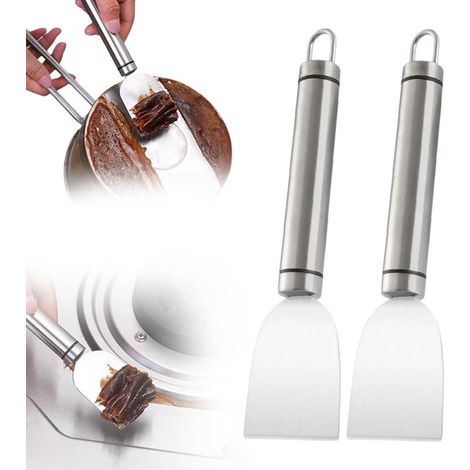 2 Raschietti per sporco multifunzionali Paletta per sbrinamento congelatore in acciaio inossidabile Aiutante domestico Raschietto per cucina, forno, frigorifero e (1/5)