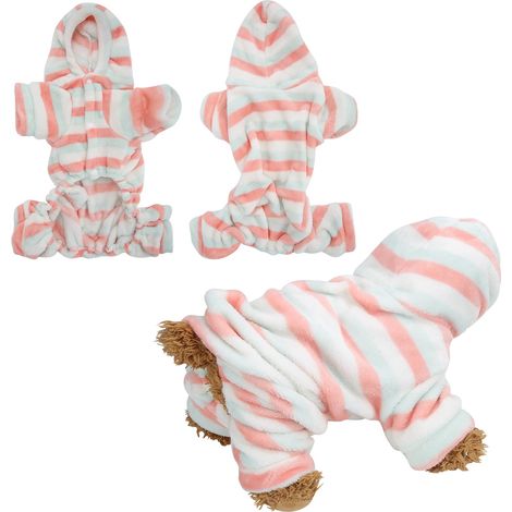 Pull Polaire Pour Chien Et Chat - Rayures Rouge Vert - Doux Et Chaud Pour Automne Hiver - Taille M (1/5)