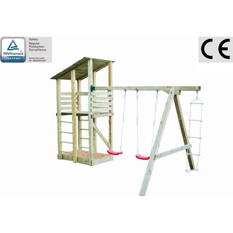 ALTALENA DA GIARDINO PER BAMBINI IN LEGNO D' ABETE NORDICO - ITALFROMBABY07