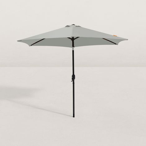 Parasol droit rond inclinable Ø270 cm – Toile polyester 240 g/m² résistante UV – Manivelle intégrée pour ouverture facile