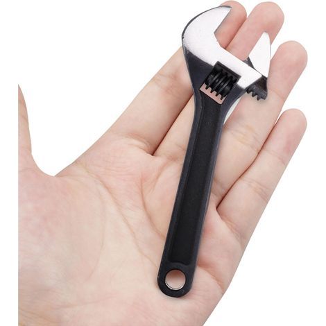 Clé à Molette 4"/100 mm Réglable Cle a Molette avec Ouverture 15mm, Acier 45 pour Travaux de Précision,Électronique,Bricolage,Noir (1/5)