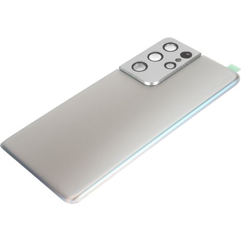Ersatz-Glasrückseite mit vorinstalliertem Kamerarahmen für Galaxy S21 Ultra 5G Silber (1/5)