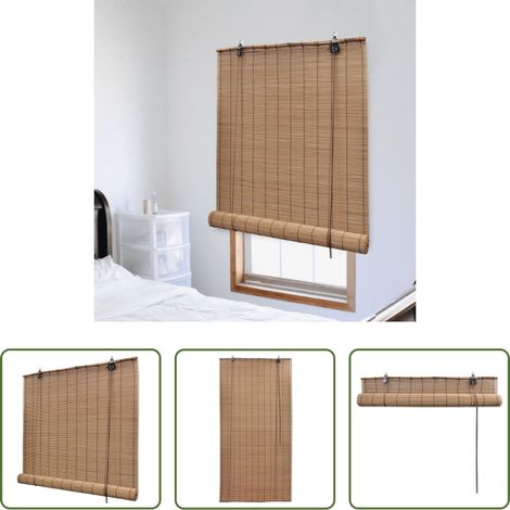 Fensterabdeckung - Bambusrollo 150x160 cm Braun (1/5)