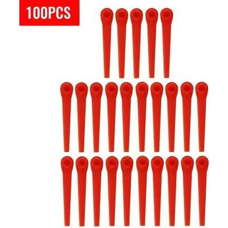 100x plastic blades, replacement blades for garden grass mower 18/23r (100pcs) (1/4)