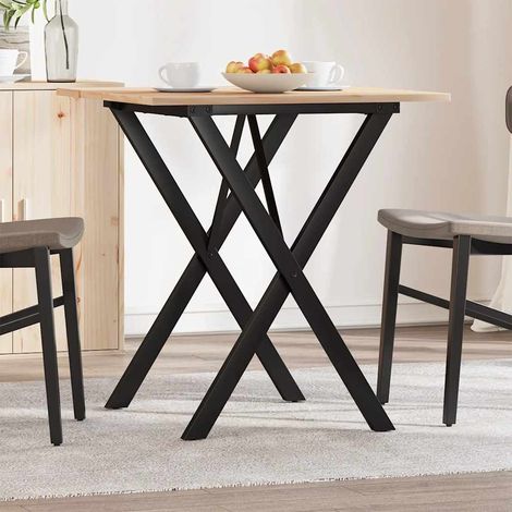 Esstisch X-Gestell 70x70x75 cm Massivholz Kiefer und Stahl (1/5)