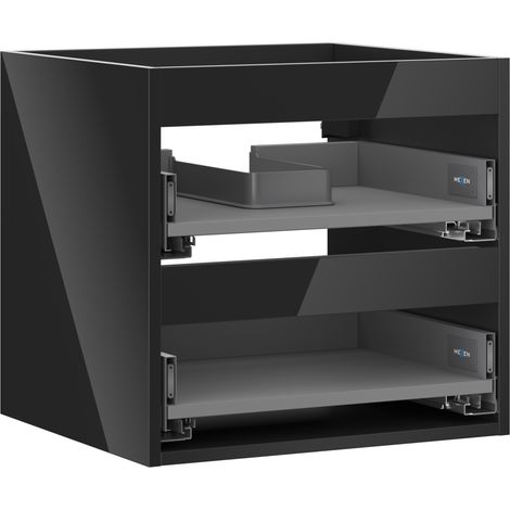 Mexen Box-A cuerpo del gabinete bajo lavabo 50 cm, 2 cajones, negro brillo - 91AX0-0500-470-2-70 (1/5)