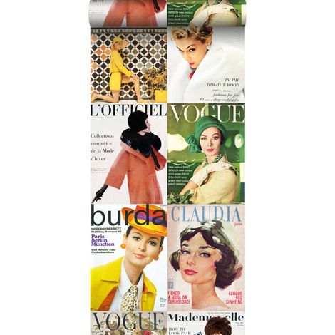 papier peint intissé XXL couvertures de magazines multicolore - ESTAhome (1/5)