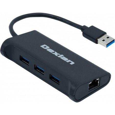310723 Dexlan 310723 - Adaptateur réseau USB 3.0 Gigabit Ethernet + hub 3 ports USB 3.0 (1/2)