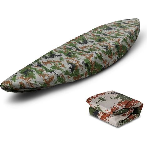 Kayak Dust Cover, Waterproof Canoe Storage Cover, Polyester, for Fishing Boat/Kayak/Canoe/Paddle Board (Large Camouflage, Length: approx. 4.5 m) (1/5)