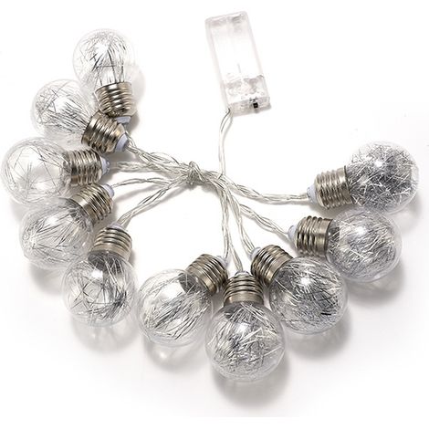 2 Meter lange Lichterkette mit 20 warmweißen LED-Birnen für Weihnachts-, Hochzeits- und Partydekoration (1/5)