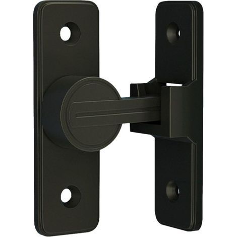 Loquet de porte, verrou de sécurité, verrou de porte intérieure, convient aux armoires grillagées, 90 degrés, noir. (1/4)