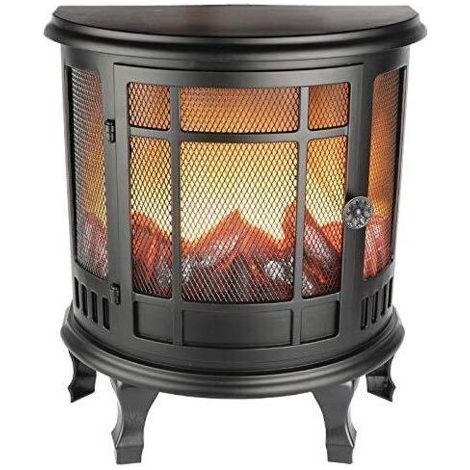 Ideen mit Herz Cheminée LED Nostalgie,Cheminée décorative,électrique,fonctionne sur piles,sans chauffage,Effet flamme/flamme réaliste,avec fonction minuterie (6 heures allumé,18 heures OFF) (1/5)