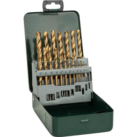 Bosch Accessories 2607019437 HSS Metall-Spiralbohrer-Set 19teilig   TiN DIN 338 Zylinderschaft 1 Set