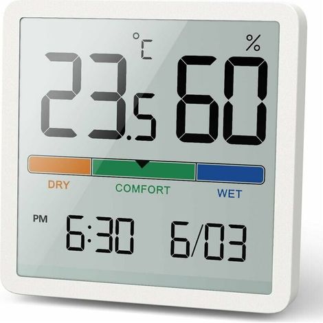 Tragbares digitales Thermometer/Hygrometer mit hoher Präzision, Temperatur- und Feuchtigkeitsmessung zur Überwachung von Umgebungstemperatur, Raumluft und Klima. (1/5)
