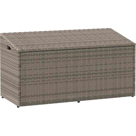 Garten-Aufbewahrungsbox Grau 110 x 50 x 58 cm Poly Rattan