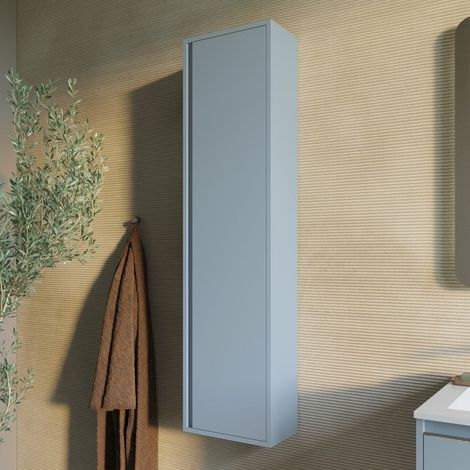 Hochschrank, Wandhängend, Reversible Tür, Hellblaue Farbe Monaco (1/3)