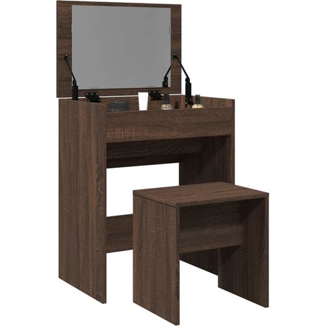 Dressing Table and Stool Brown Oak 60x40x113.5 cm vidaXL (1/5)