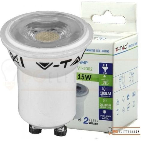 V-TAC PRO VT-232 LAMPADINA LED GU10 MR11 2W FARETTO SPOTLIGHT CHIP SAMSUNG 38° Bianco naturale