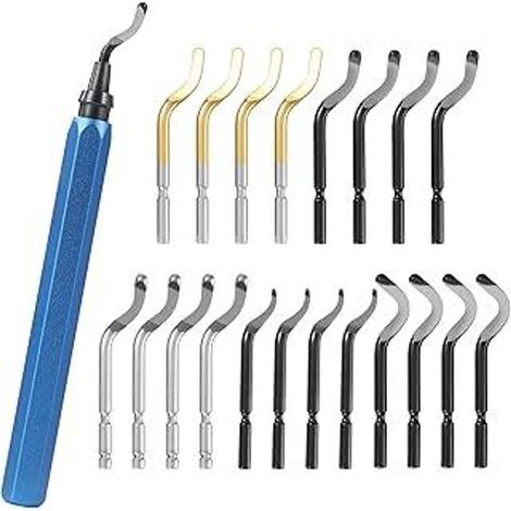 Cutter rotatif à 360° BUCOMTU avec 20 lames de rechange, cutter manuel, tête de lame résistante à l'usure en acier rapide, poignée antidérapante en aluminium, convient pour le métal, le plastique et l