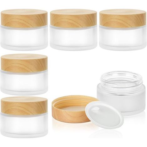 6 leere Kosmetikbehälter, 30 ml durchsichtige, wiederbefüllbare Behälter, geeignet für Cremes und Lotionen.