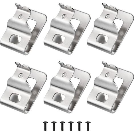 Clips de ceinture pour Dewalt, 6 pièces en acier inoxydable 304 avec vis pour perceuse Dewalt N268241 N086039, compatibles avec les outils électriques 20 V DCD980 DCD985 DCD980L2 DCD985L2