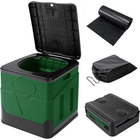 Faltbare Toilette Mobiles Camping Notfälle im Freien Hohe Tragkraft 150 kg Grün (1/5)