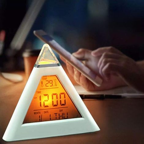Réveil à Piles avec Affichage LED Couleur Changeante pour Chambre (1/5)